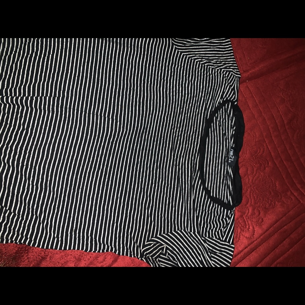 Rue21 black and white striped shirt